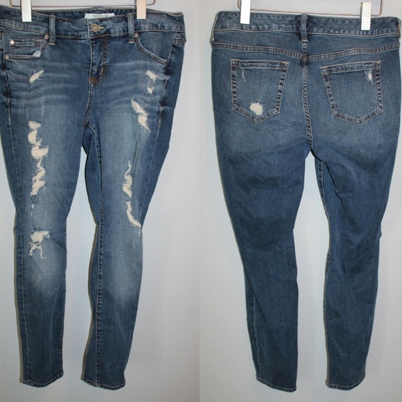 Torrid Skinny Jeans Medium Wash Destruction HW7092 - Picture 2 of 5